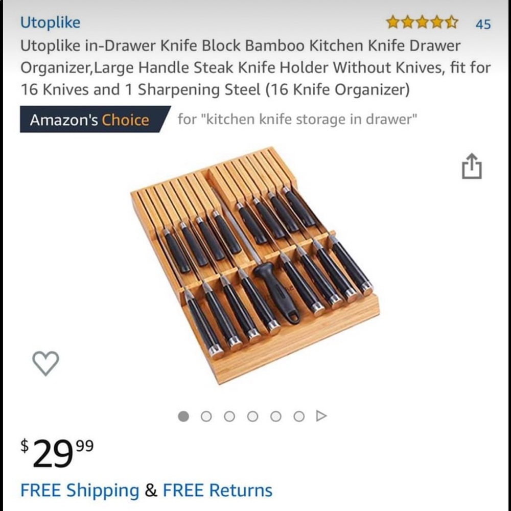 In drawer knife block bamboo brand new !